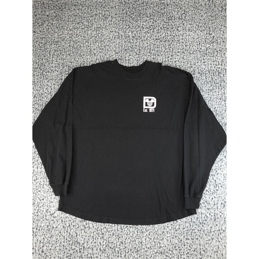 Disney Spirit Jersey Long Sleeve Shirt Unisex XL Black Walt Disney World 1971